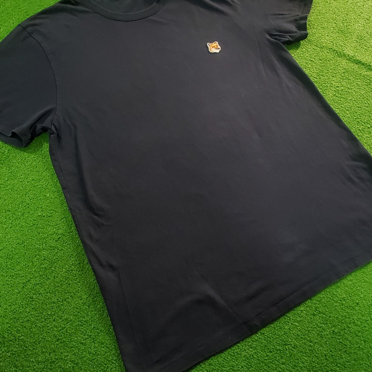 MAISON KITSUNE メゾンキツネ Tシャツ トップス XL ネイビー 綿100% コットン カットソー 半袖 フォックス_画像3