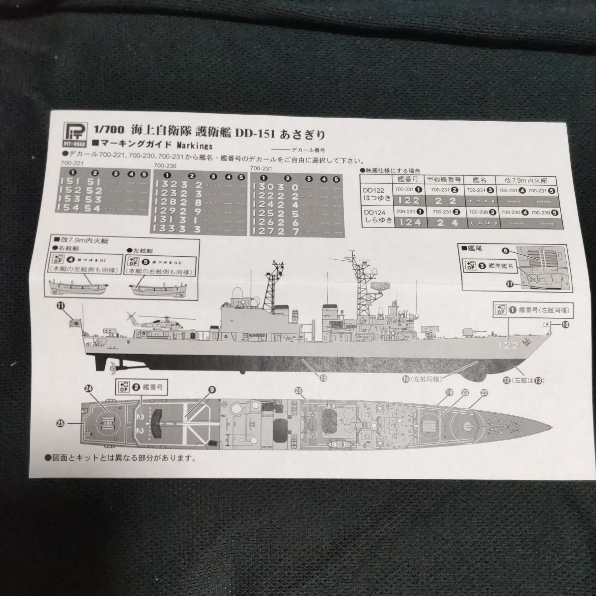 ピットロード1/700海上自衛隊護衛艦　　しまかぜエッチングパーツ付（2005年型）、あさぎりエッチングパーツ付（ゆき型用デカール２枚付）_画像10