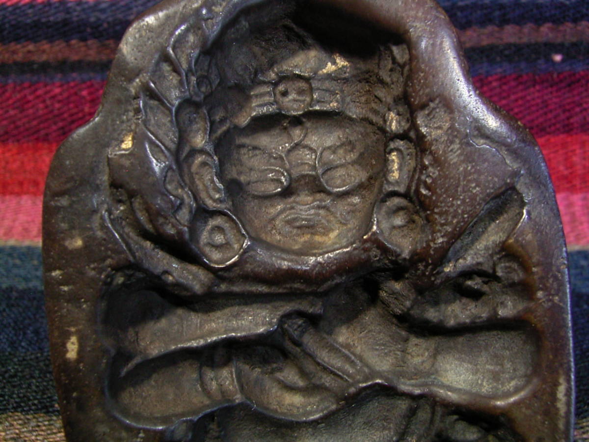 Old Tibetan Tsha-Tsha Mold ツァツァ 擦擦 Mahakala マハーカーラ 大黒天 磚仏 鋳型 TIBET チベット_画像3