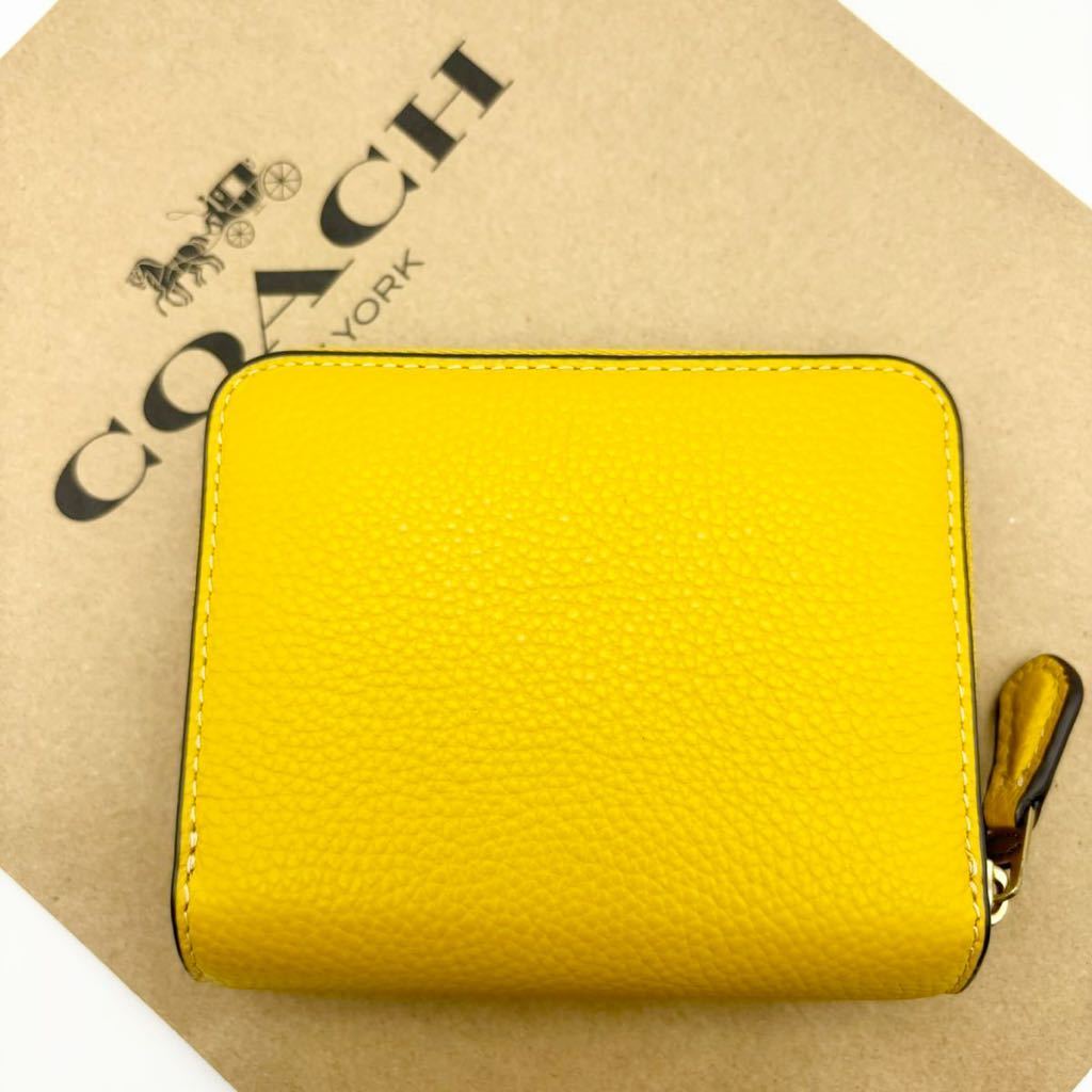 【COACH☆新品】ビルフォールド ウォレット！折り財布！イエロー ゴールド！