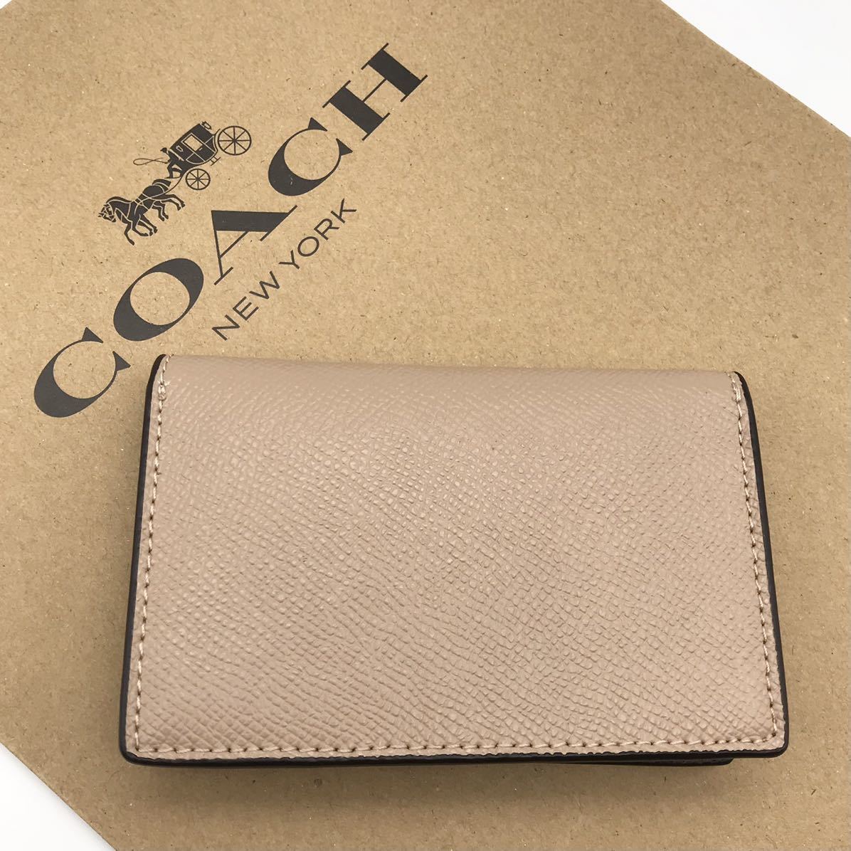 [COACH* new goods ] great popularity! business card-case! taupe! card-case! leather!