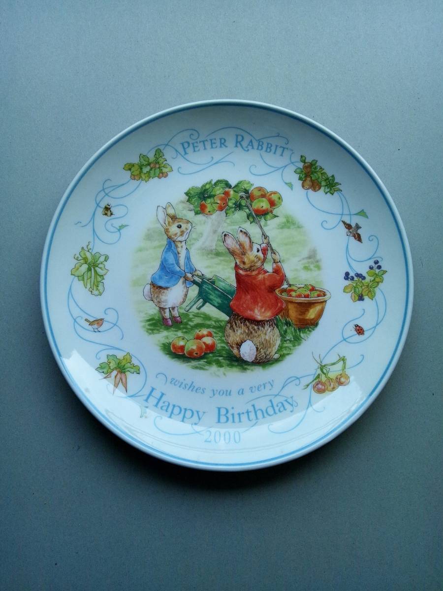 【箱付き】Birthday Plate　Peter Rabbit Happy Birthday 2000　WEDGWOOD　Made in ENGLAND_画像1