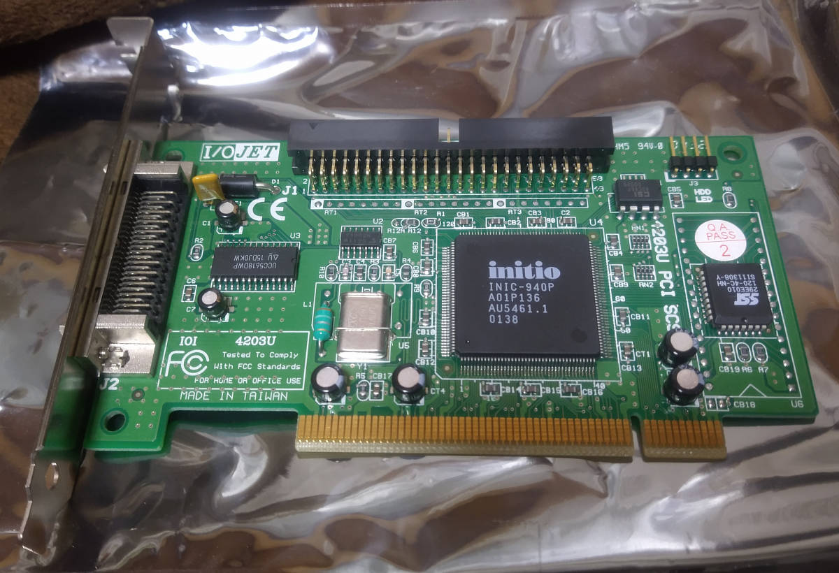 SCSI カード Ultra SCSI IO JET PCI Ultra SCSI ボード IOI-4203U 50ピン ジャンク扱い_画像1