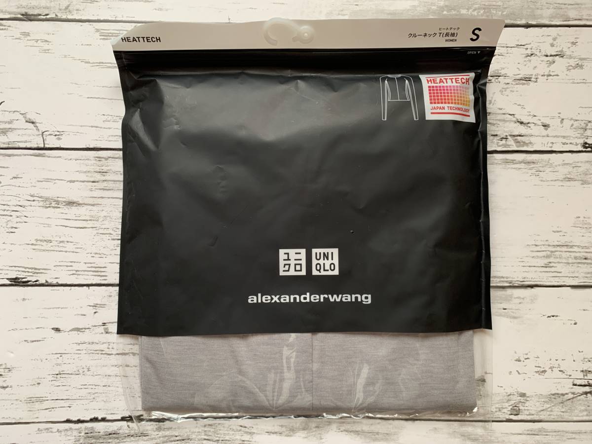 未使用★UNIQLO/ユニクロ★ヒートテック　アレキサンダーワン/Alexander Wang　クルーネック　長袖　Sサイズ　グレー　①_画像1