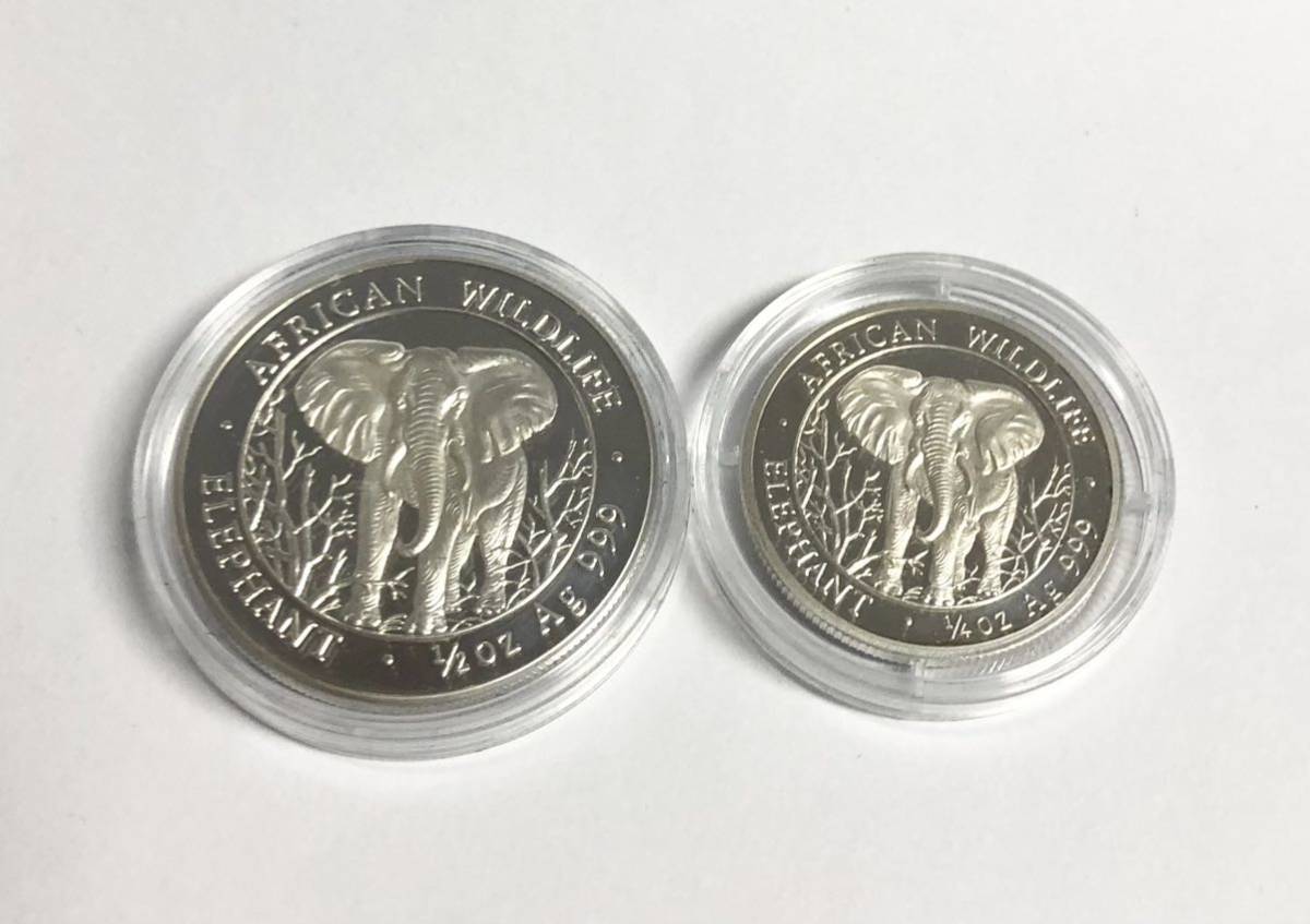 SOMALIA 銀貨 2004年 African Wildlife 象 銀貨セット シルバー プルーフコイン 木箱付き_画像5