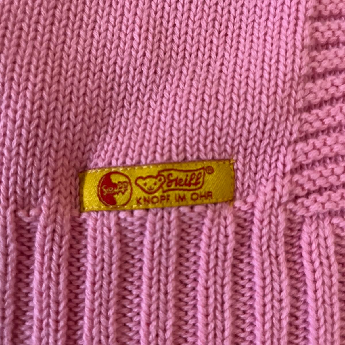 【未使用タグ付き】シュタイフ ブランケット 毛布 綿100% ピンク クマ柄
