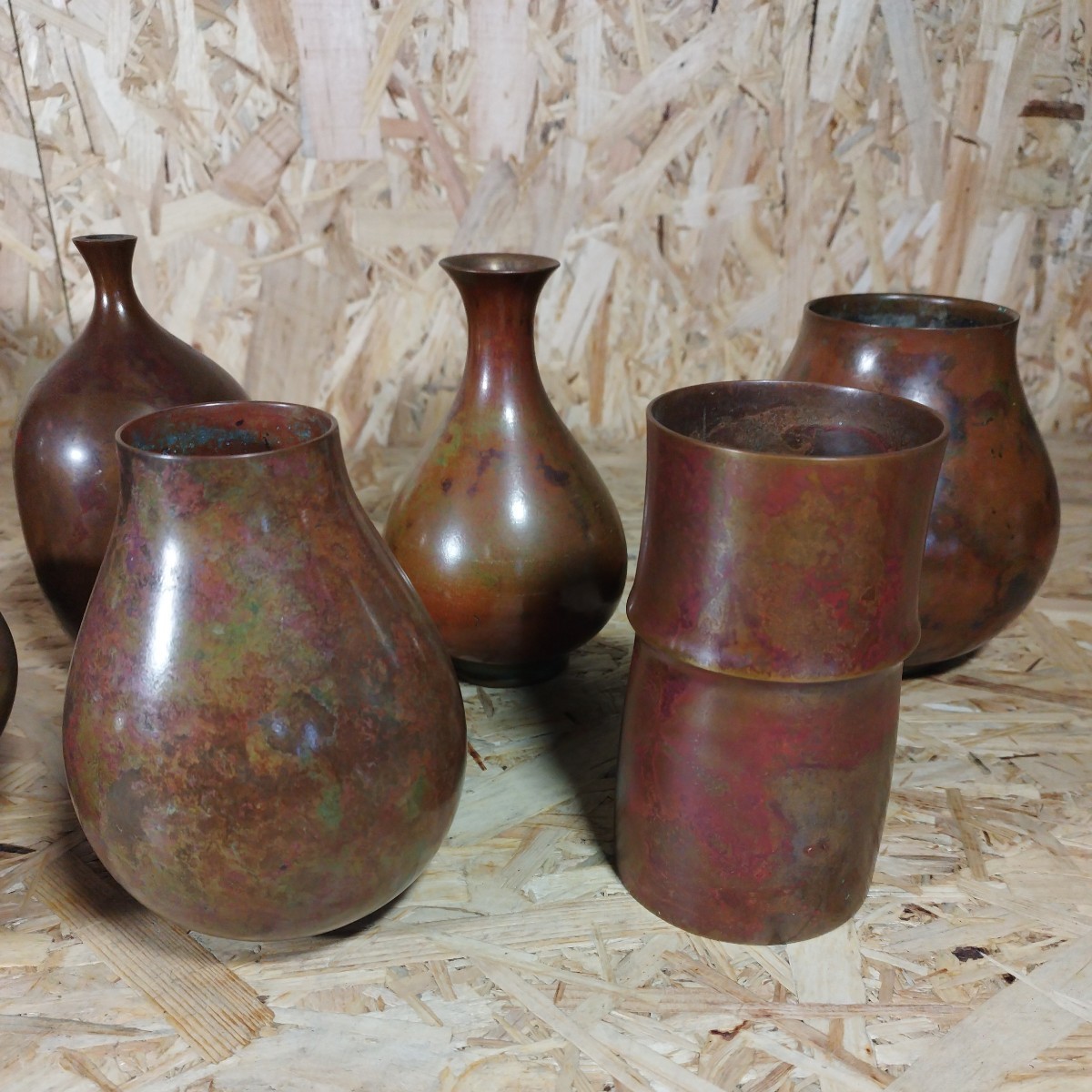 1円〜/山形鋳物/青銅/朱銅/ブロンズ/銅製/花器/花入/銅花瓶/壺 1円〜/山形鋳物/青銅/朱銅/ブロンズ/銅製/花器/花入/銅花瓶/壺
