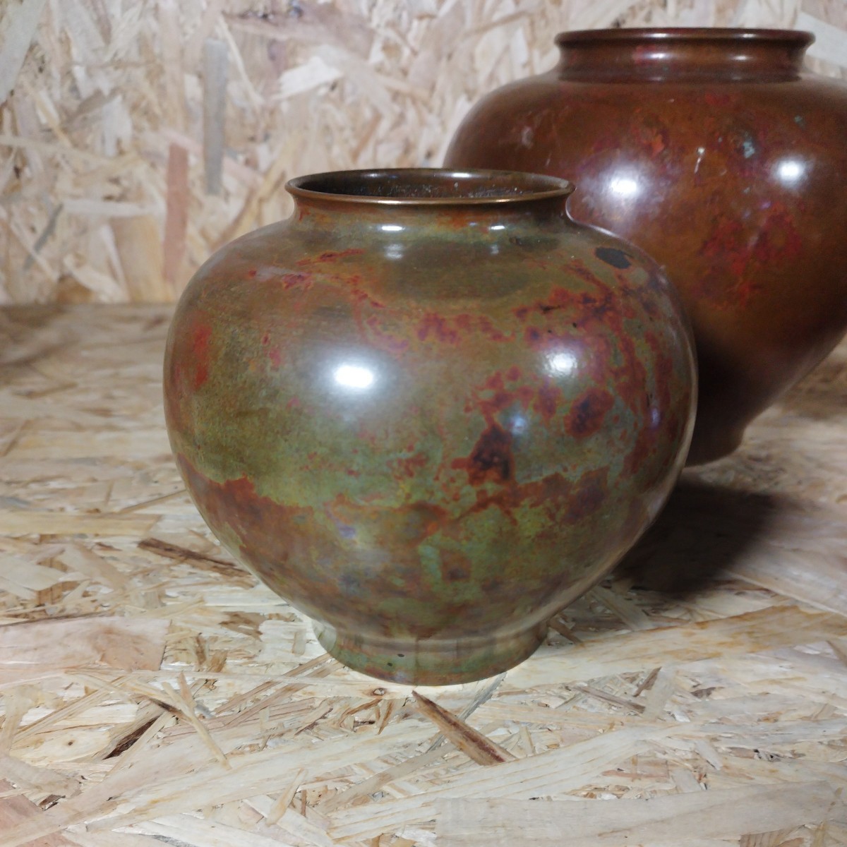1円〜/山形鋳物/青銅/朱銅/ブロンズ/銅製/花器/花入/銅花瓶/壺 1円〜/山形鋳物/青銅/朱銅/ブロンズ/銅製/花器/花入/銅花瓶/壺