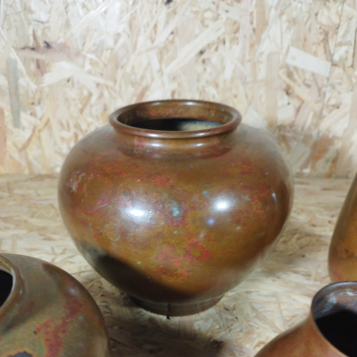 1円〜/山形鋳物/青銅/朱銅/ブロンズ/銅製/花器/花入/銅花瓶/壺 1円〜/山形鋳物/青銅/朱銅/ブロンズ/銅製/花器/花入/銅花瓶/壺