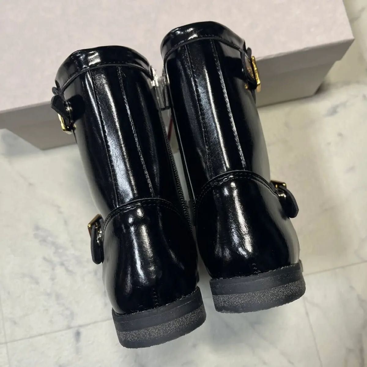 ミキハウス (mikihouse) ブーツ 黒 18.0cm 合皮 ブラック