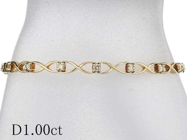 diamond /1.00ct design bracele K18YG