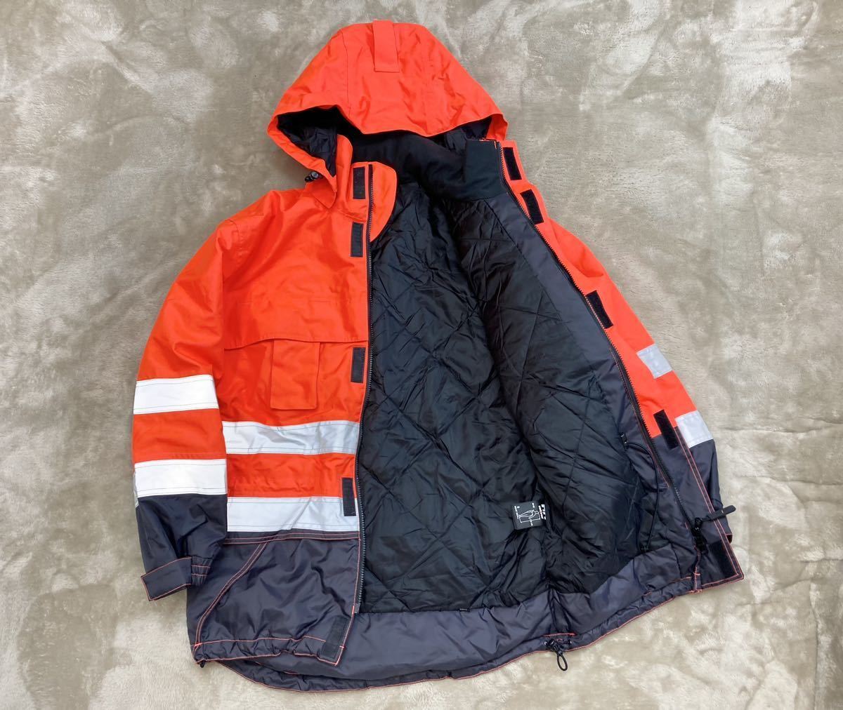 極美品！HELLY HANSEN ヘリーハンセン「HELLY TECH」リフレクター 2WAY フィールド アウトドアジャケット オレンジ/S(EUR) M程度_画像2