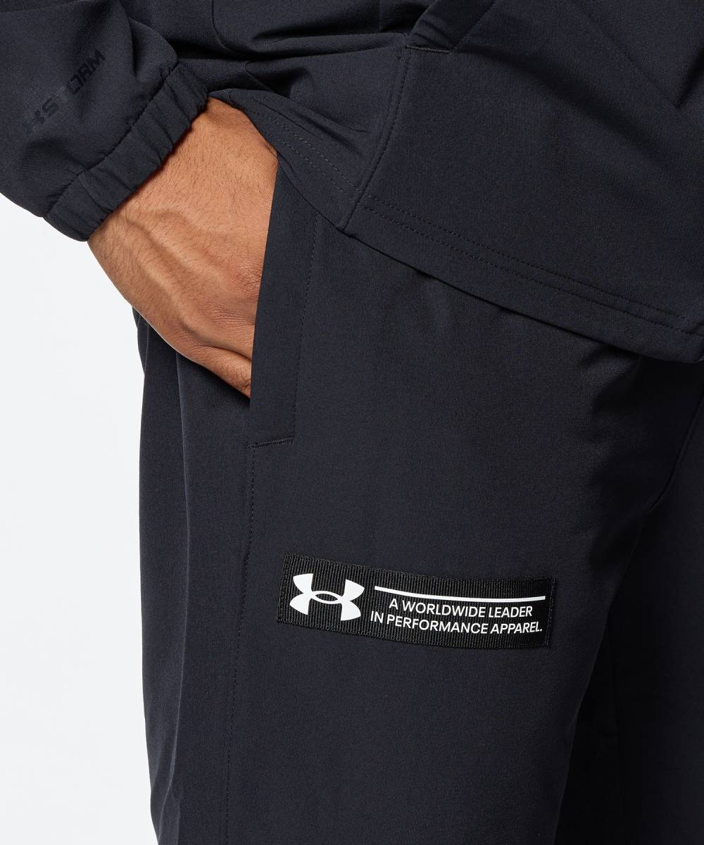 2023年 秋冬モデル 1円～【新品】UNDER ARMOUR　ブラッシュドウーブン　上下セット　上下セット(size：MD color：100/001)_1381349