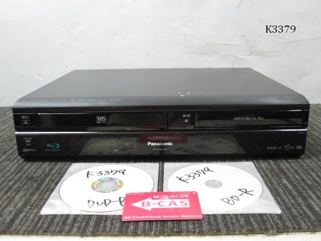 K3379M Panasonic パナソニック HDD/BD/VHSレコーダー DMR-BR670V 11年製_画像1