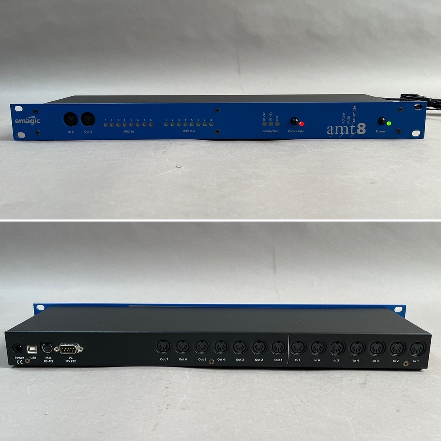 MS655 emagic MIDIインターフェイス amt8 active MIDI transmitter 箱・取説・ACアダプタ・その他付属品あり (検)ラック 音響 DTM DAW 編集_画像3