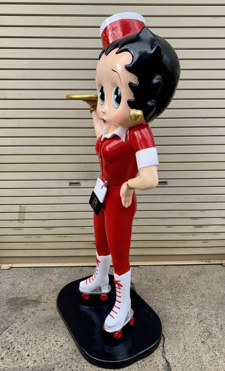 高さ165cm　等身大ベティ ブープ　 ウエイターフィギュア 　(アンティーク塗装）　BETTY BOOP_画像4