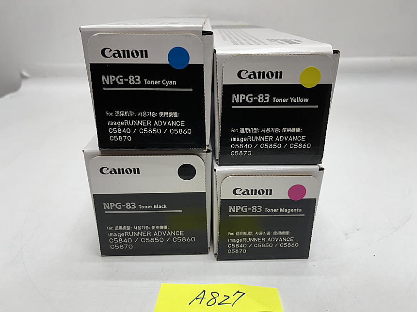 A-827【新品】 キャノン　CANON　GENUINE　トナー　NPG-83　K/C/M/Y　ブラック/シアン/マゼンタ/イエロー　4色4本セット　純正_画像1