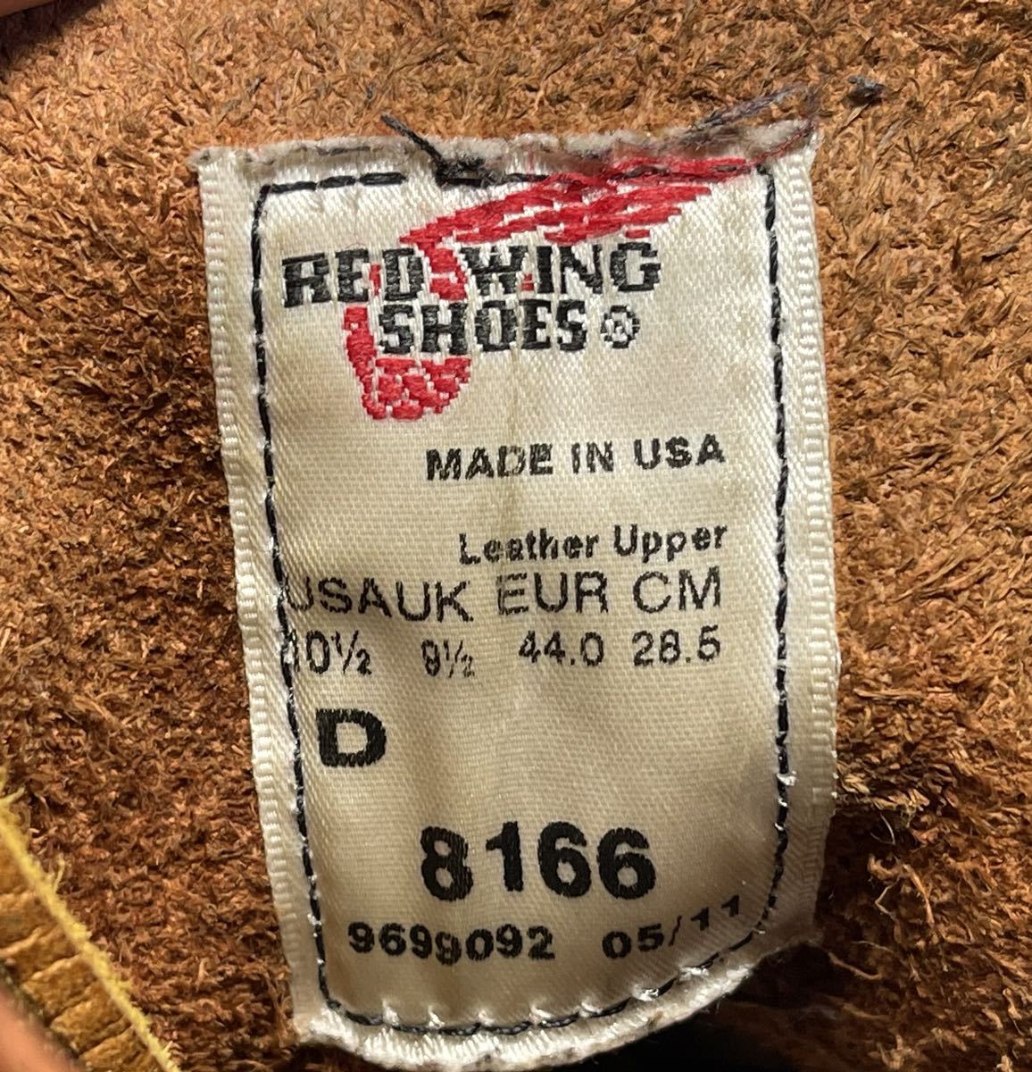 REDWING レッドウィング 8166 アイリッシュセッター プレーントゥ 赤茶 US10.5 D USED美品 USA製_画像6