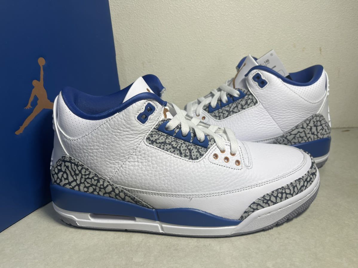 AIR JORDAN 3 RETRO WIZARDS BLUE CEMENT エアジョーダン ウィザーズ ブルー セメント US9 国内正規 未使用 CT8532-148 10_画像3