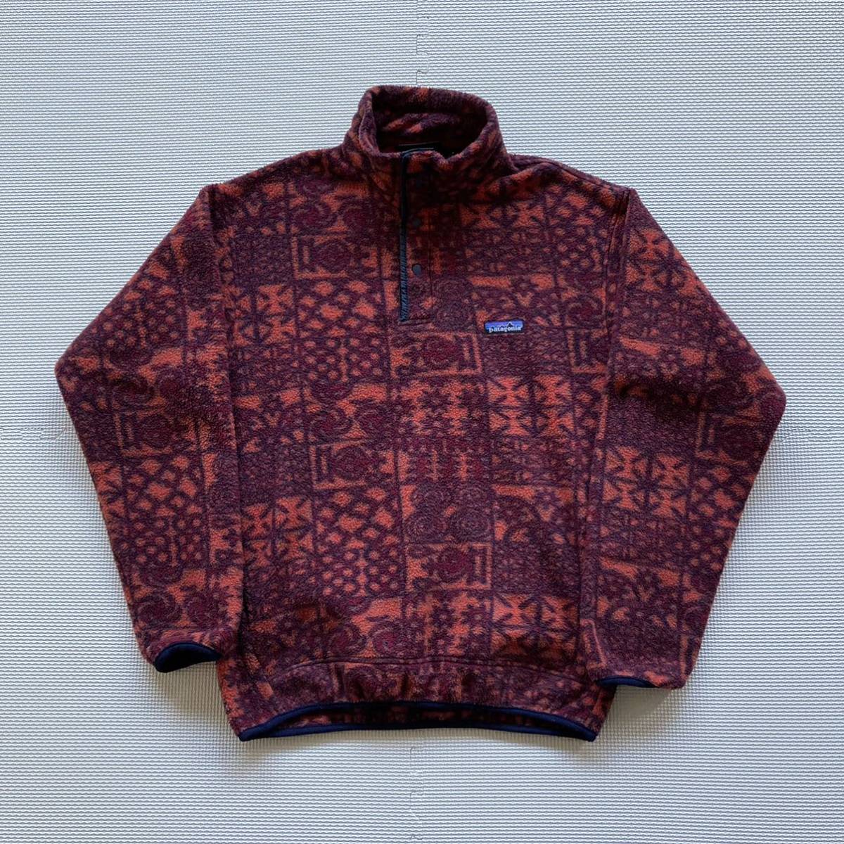 90s VINTAGE Patagonia パタゴニア F97 シンチラ 幾何学模様 プルオーバー フリースジャケット S