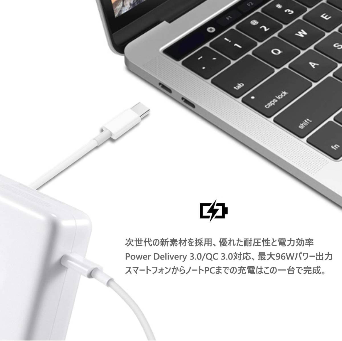 96W power supply adapter sudden speed USB-C PD correspondence fast charger Type C AC charger MacBook Pro/ nintendo Switch