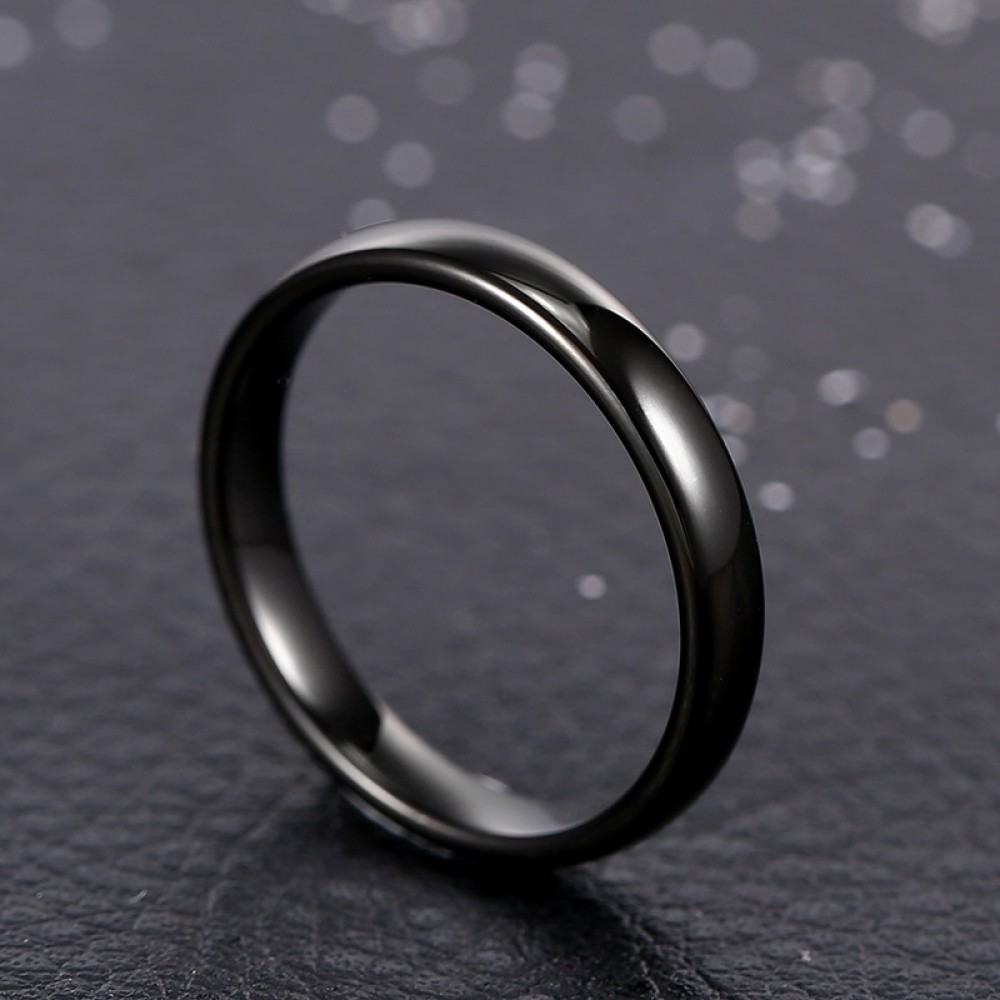 【送料無料！】指輪 メンズ レディース 兼用 アクセサリー シンプル ファッション リング 4mm ブラック_画像2