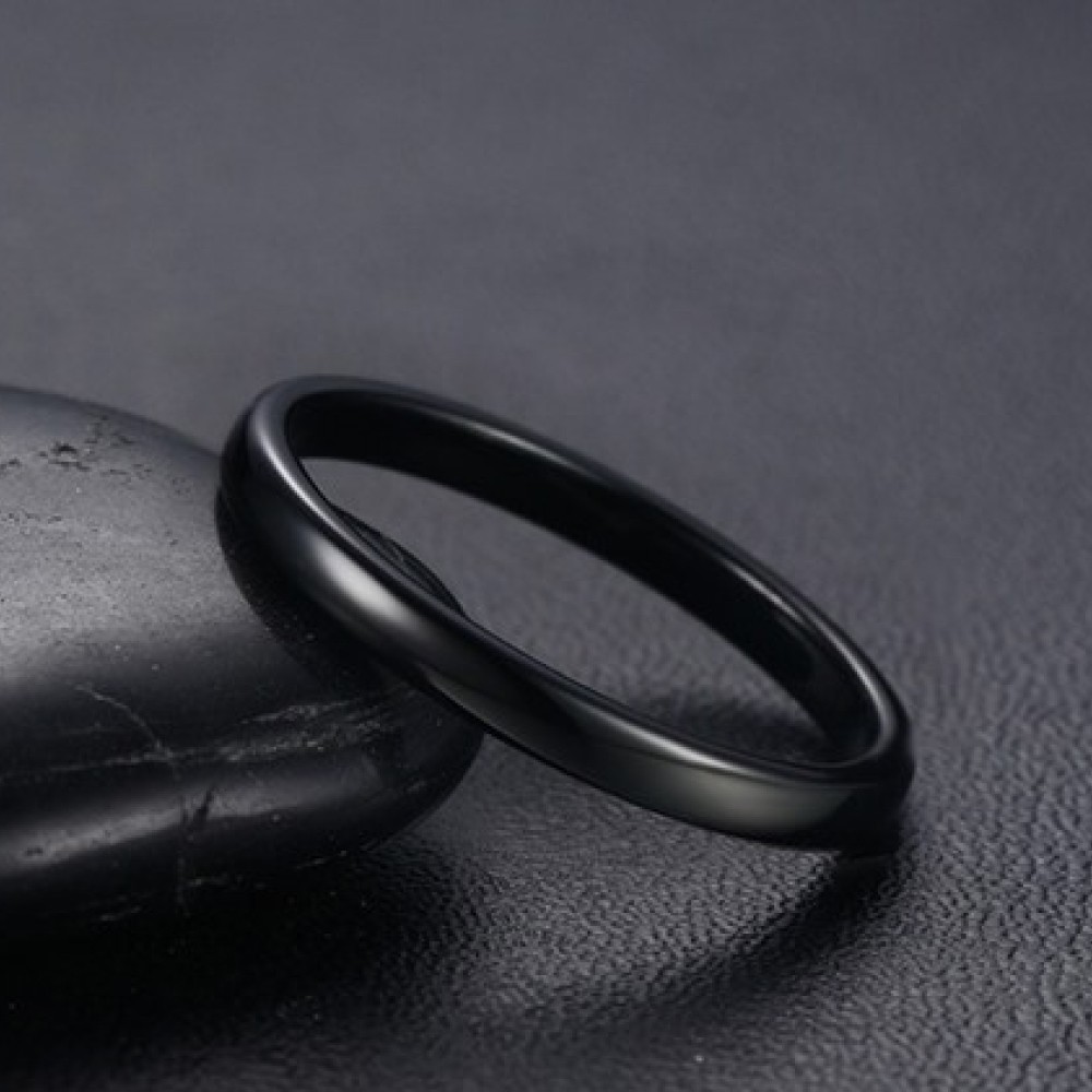 【送料無料！】指輪 メンズ レディース 兼用 アクセサリー シンプル ファッション リング 細め 2mm ブラック_画像5