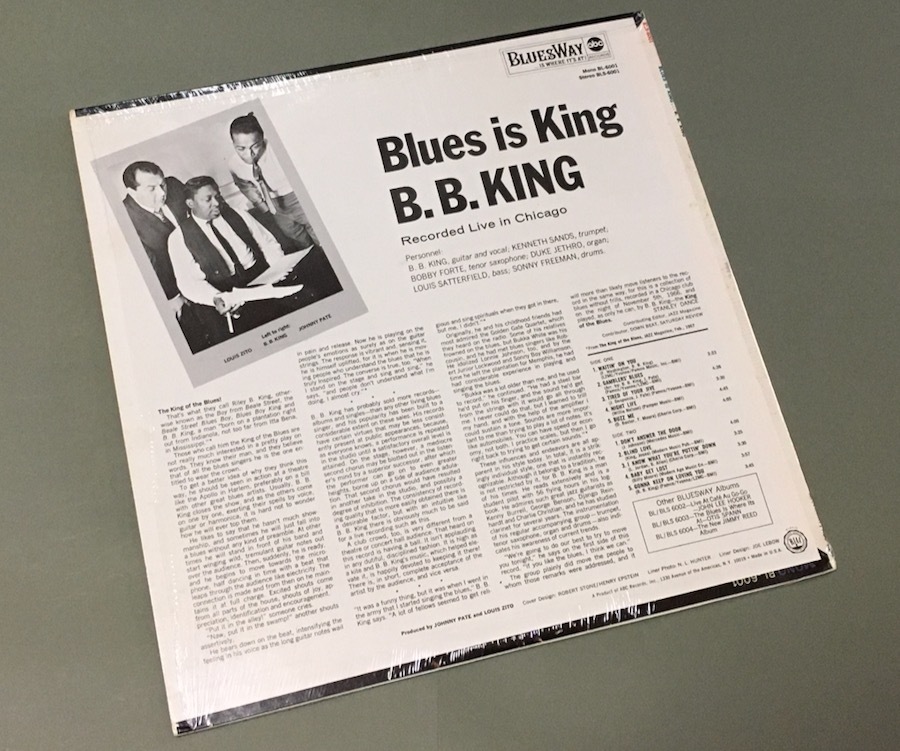 LP［B.B.キング B.B. King／Blues Is King］us◆シュリンク有り◆BluesWay BLS-6001 第一弾 オリジナル_画像2