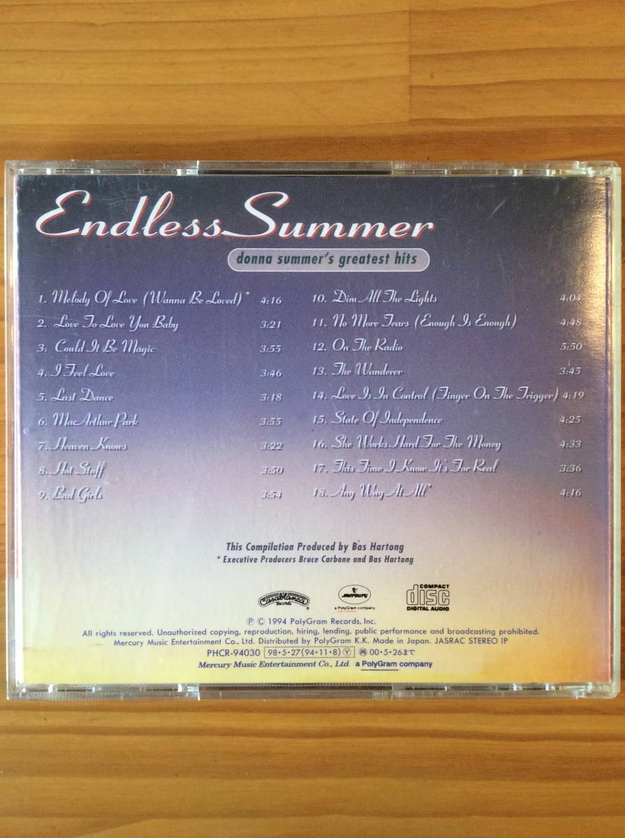 【CD】Donna Summer - Endless Summer (Donna Summer's Greatest Hits)【CD/日本盤/歌詞・ライナー有】Funk/Soul/Disco/Synth-popの画像2