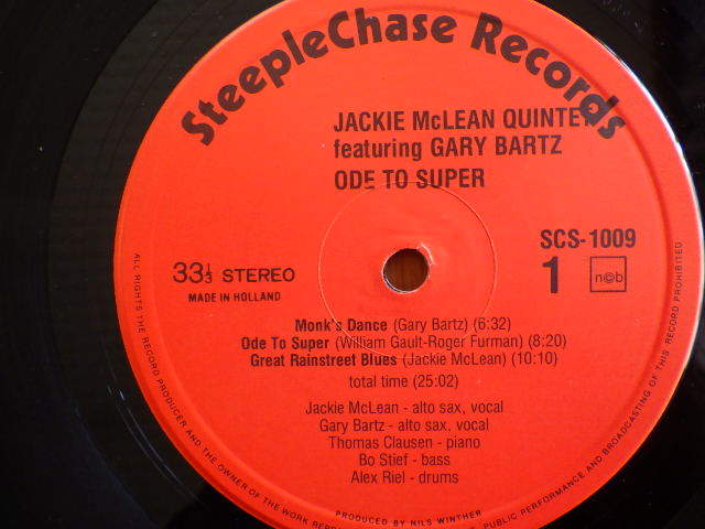JACKIE McLEAN FEATURING GARY BARTZ / ODE TO SUPE　　SCS1009_画像5
