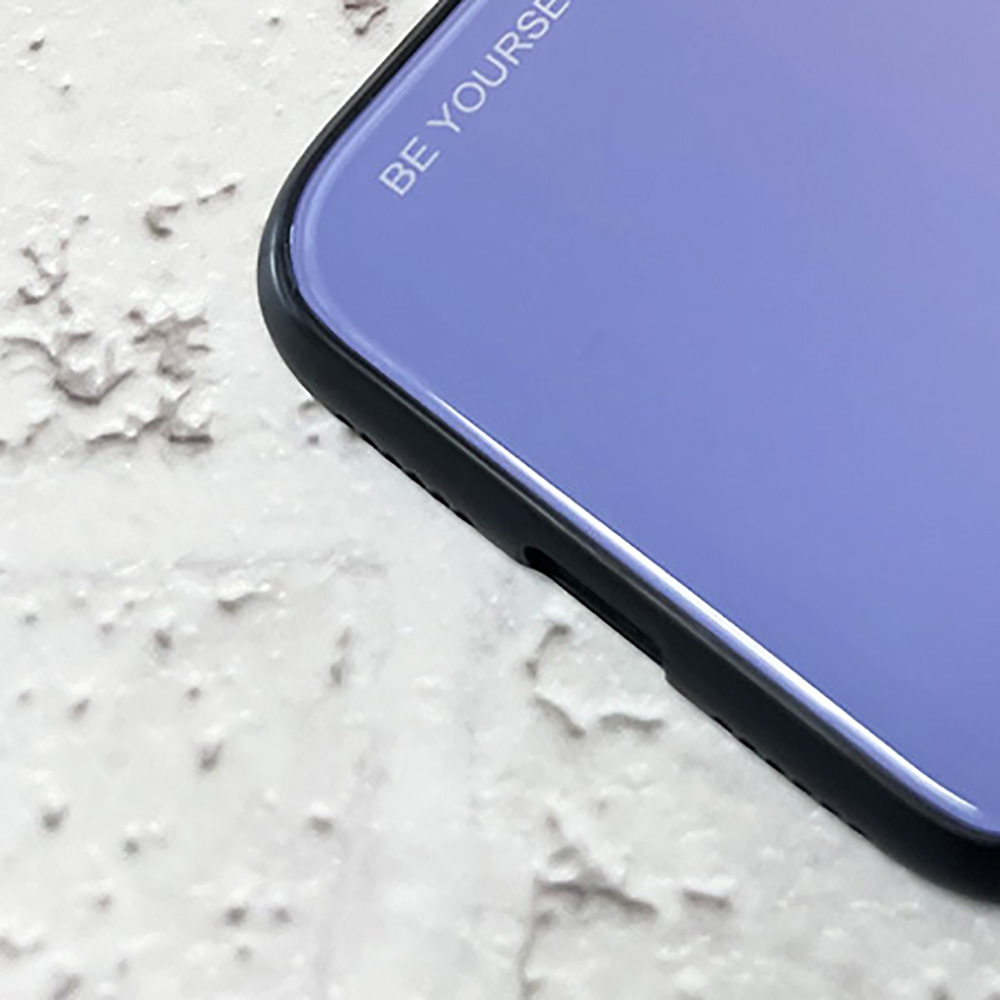 iPhone 12 Pro Max用 ケース 6.5インチ アイフォン12プロマックス 背面強化ガラス グラデーションデザイン 耐衝撃 薄紫系_画像3