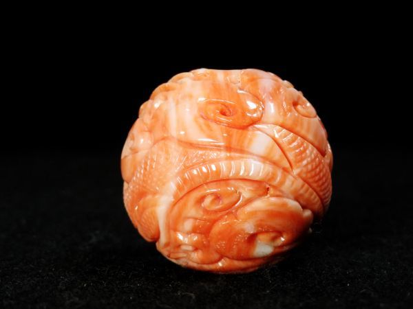 [6769] Meiji period . thing book@.. guarantee . dragon . large sphere weight 49g( the first goods * purchase goods )