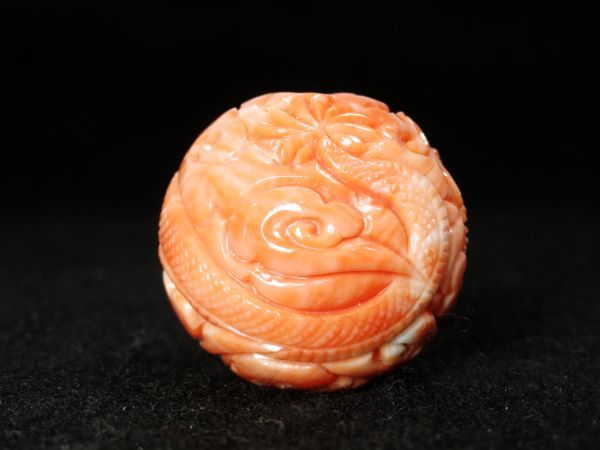 [6769] Meiji period . thing book@.. guarantee . dragon . large sphere weight 49g( the first goods * purchase goods )