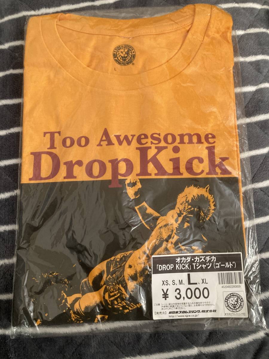 新日本プロレス オカダカズチカ 「DROP KICK」九州限定 Tシャツ 新品未開封 サイズL 棚橋弘至 内藤哲也_画像1