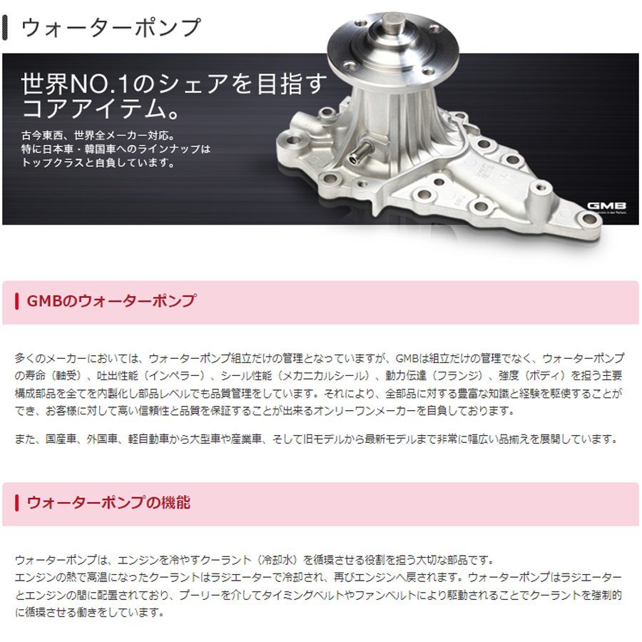 【送料無料】 プロ推奨 ジムニー JA11V JA11C タイミングベルト テンショナー ウォーターポンプ 3点セット 国内メーカー GMB 純正交換推奨!_画像5