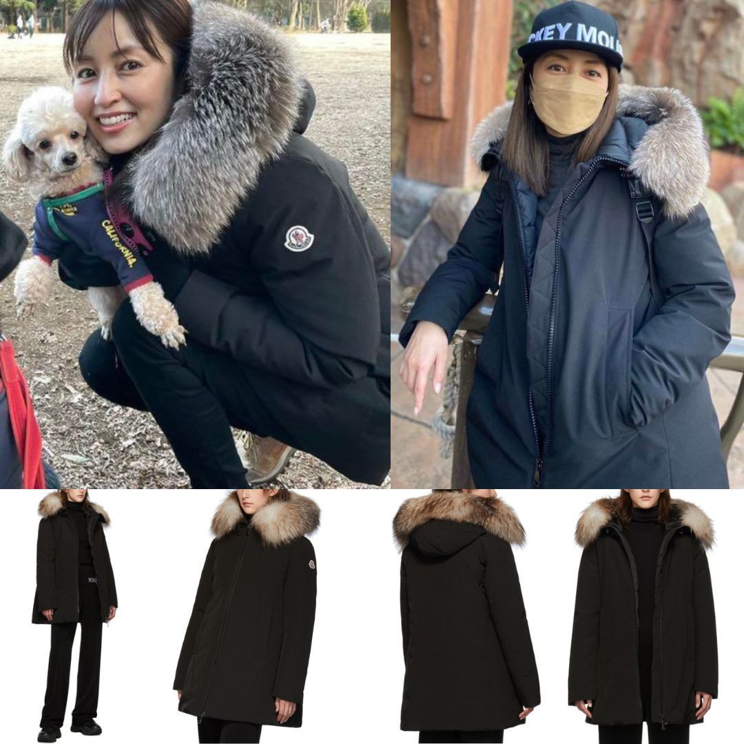 M～Lサイズ【未使用】MONCLER BLAVET ブラベット Fox fur TG1　ブラック　黒色　正規品　◆定価36万円◆　大人気フォックスファー_画像9