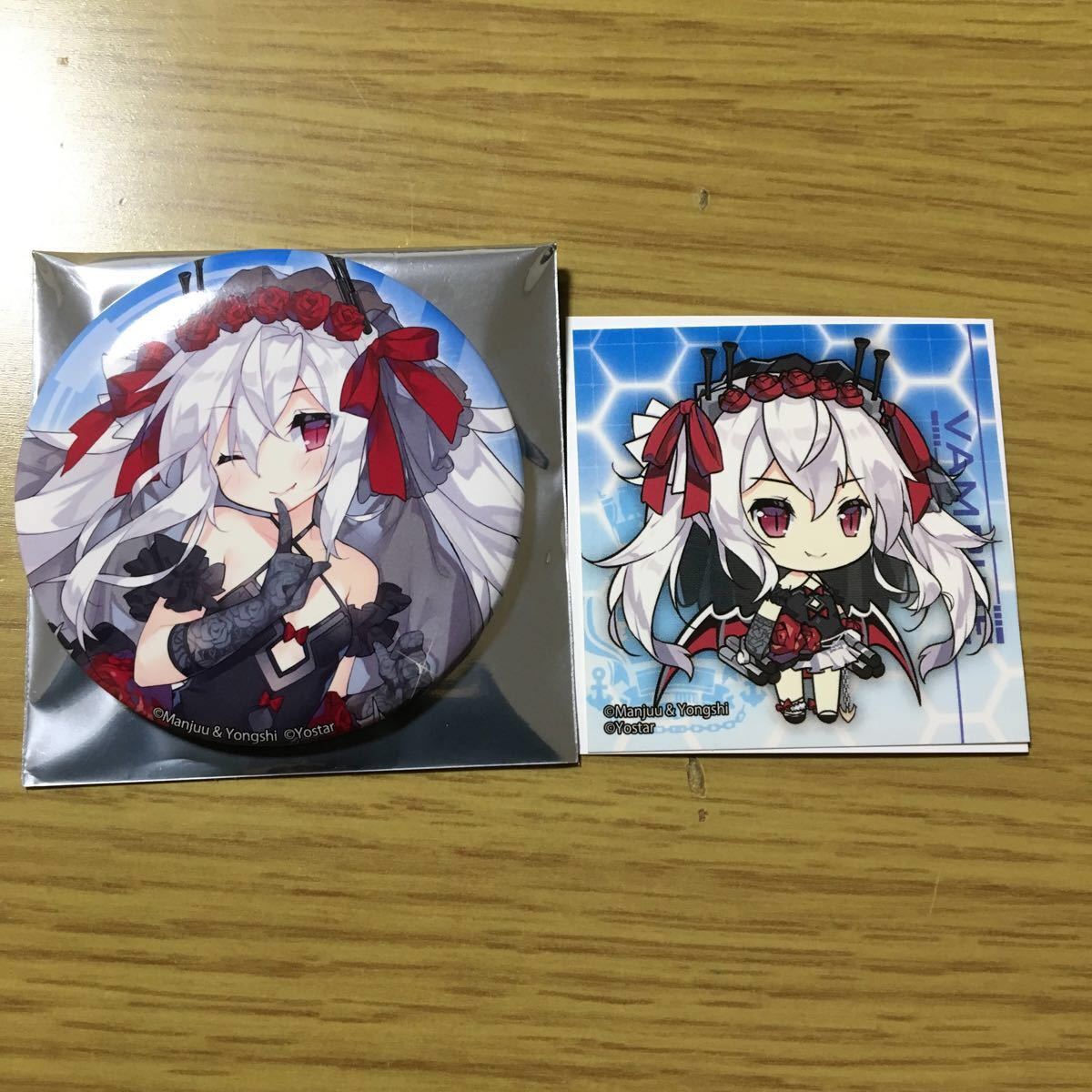 新品 アズールレーン 缶バッジ ヴァンパイア R賞 （ステッカー付）きゃらっとくじ アズレン_画像1