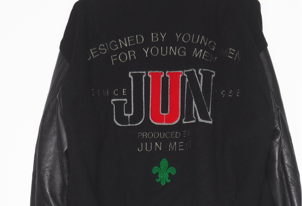 即決 JUN MEN ジュンメン 80s 90s袖革スタジャン SIZE=M 即決 JUN MEN ジュンメン 80s 90s袖革スタジャン SIZE=M