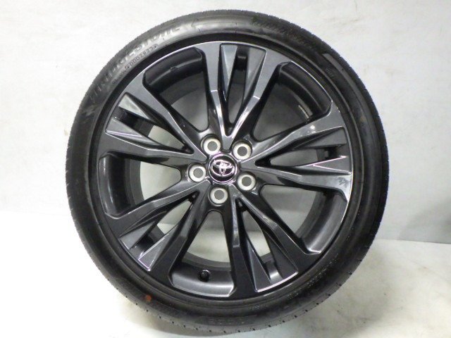 美品【中古】トヨタ純正/17x7.5J+50/100/5H/ブリヂストン(トランザT002)23年製バリ山/215/45R17/17インチ タイヤホイール4本セット_画像3