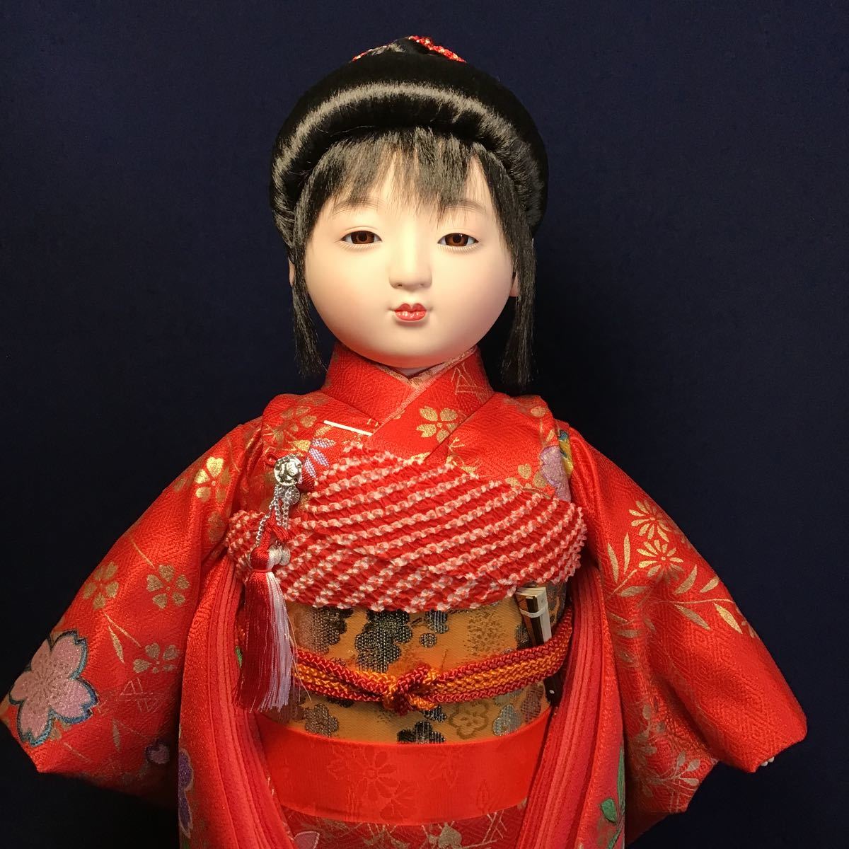 美品 市松人形 約47㎝ 根結い 垂髪 ポニーテール 武家 侍 春 桜 美品 市松人形 約47㎝ 根結い 垂髪 ポニーテール 武家 侍 春 桜