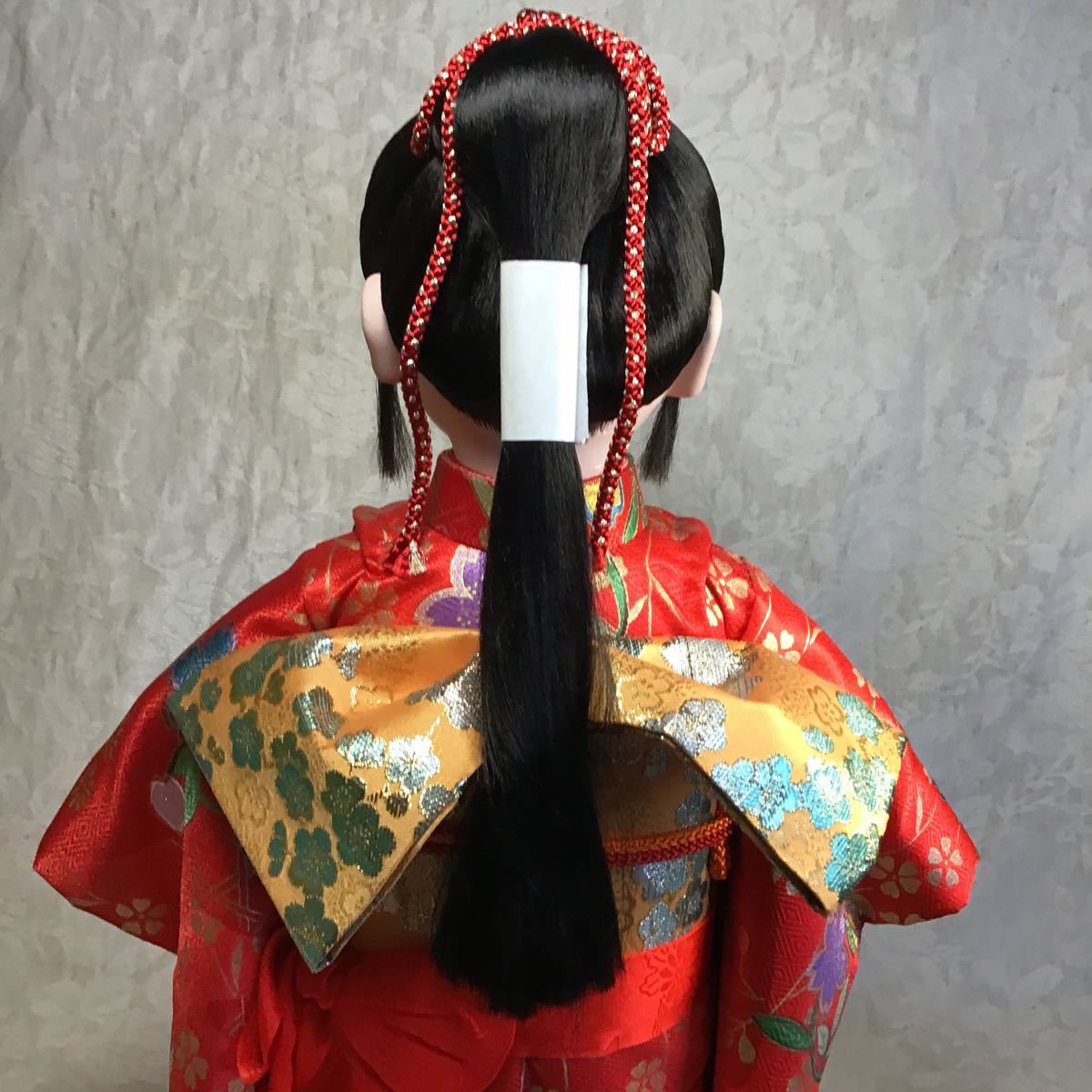 美品 市松人形 約47㎝ 根結い 垂髪 ポニーテール 武家 侍 春 桜 美品 市松人形 約47㎝ 根結い 垂髪 ポニーテール 武家 侍 春 桜