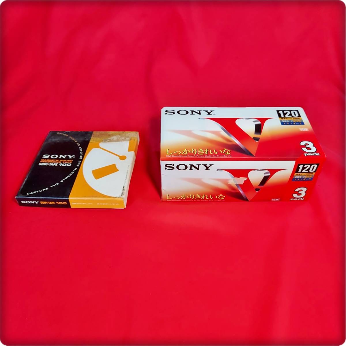 (po) не использовался SONY видео кассетная лента VHS 120 минут 3 упаковка /SONY-TAPE 100 Sony лента открытый катушка катушка лента 2 шт. комплект текущее состояние товар 