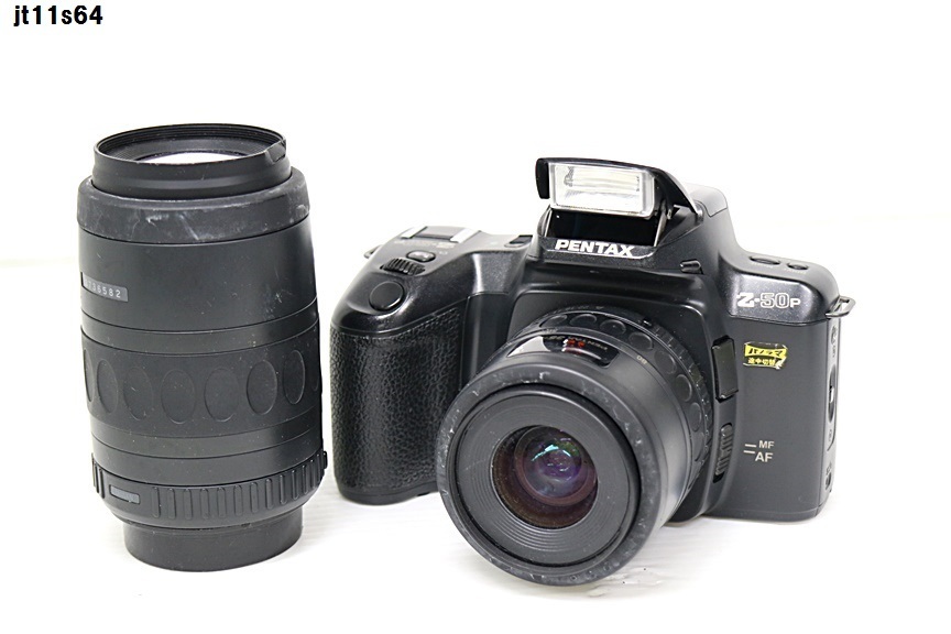 JT11s64 PENTAX Z-50P F4-5.6 35-80mm F4.7-5.6 80-200mm カメラ 通電○ フラッシュ閉まらず その他動作未確認 60サイズ_画像1