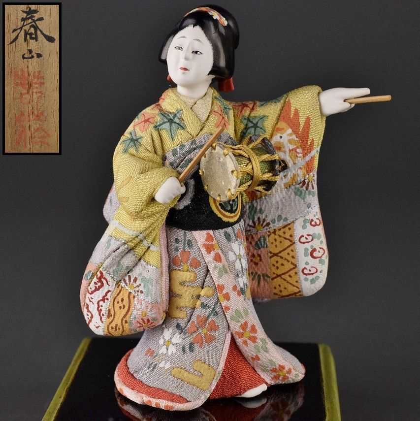 名川春山 作【京鹿子】木目込 人形 共箱 時代品_画像1