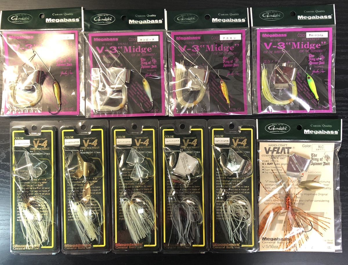 【新品未使用】Megabass/メガバス BUZZBAIT バズベイト 10点セット（V4バズ×5・Vフラットバズ×1・V3ミッジバズ×4）検索：伊東由樹 _画像1