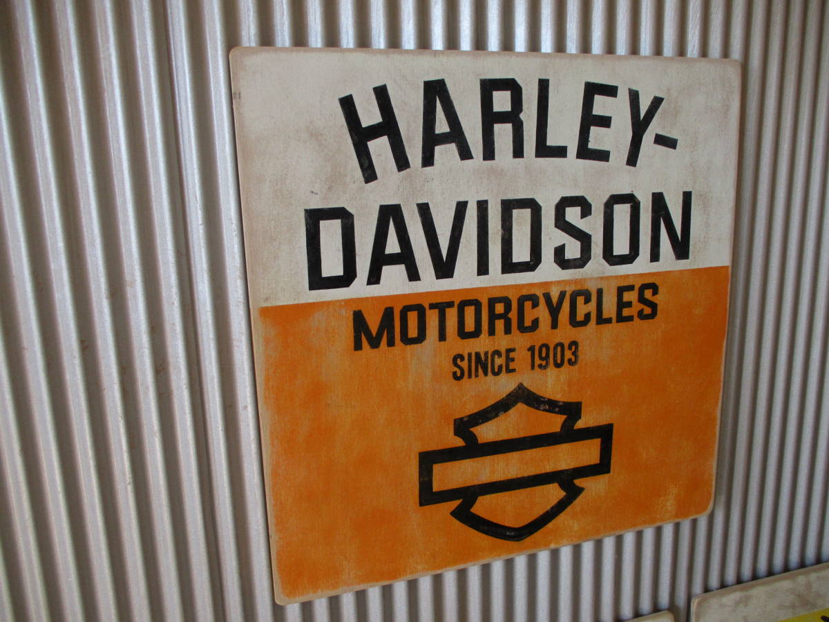 ビンテージサイン木製看板 HARLEYDAVIDSON検）ハーレーダビッドソンガレージカスタムMOTORCYCLEヒッピーイージーライダーUSA60s70s80s_画像3