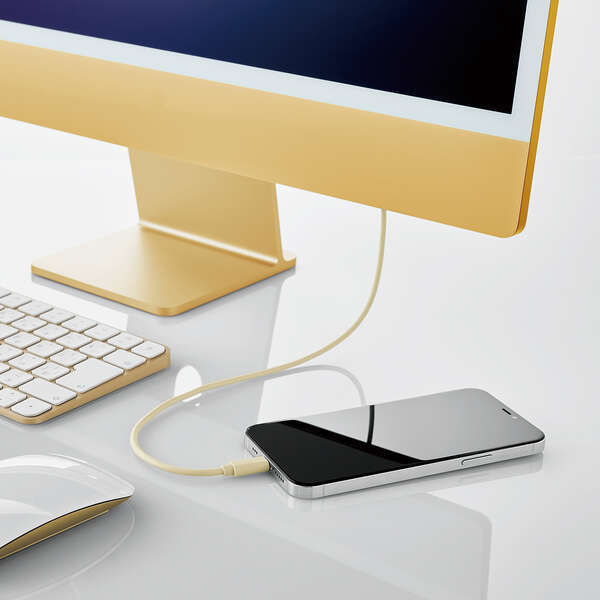 USB-C to Lightningケーブル 1.0m 24インチiMacに合わせたカラー iPhoneの高速充電に対応 Appleの正規ライセンスを取得: U2C-APCL10YL_画像6