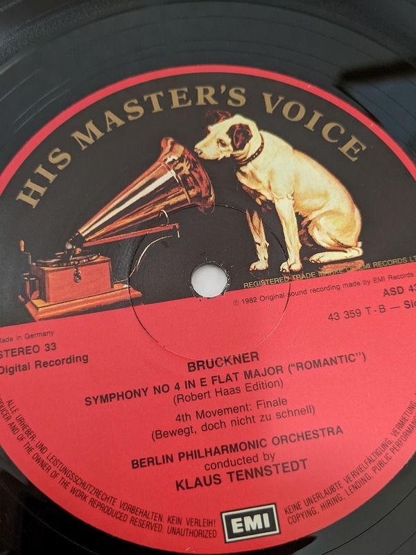 独HMV DIGITAL SLS-5279 テンシュテット ブルックナー 交響曲第4番 2LP オリジナル盤_画像3