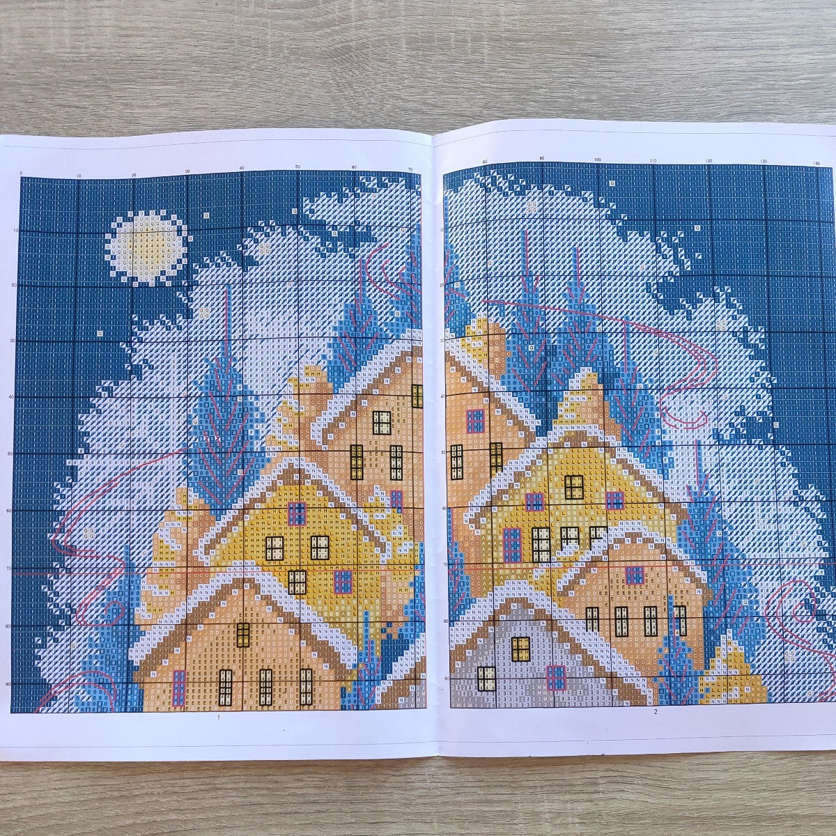 クロスステッチキット Winter Colorful House ウインターカラフルハウス 冬 雪 14CT 33×33cm 刺繍