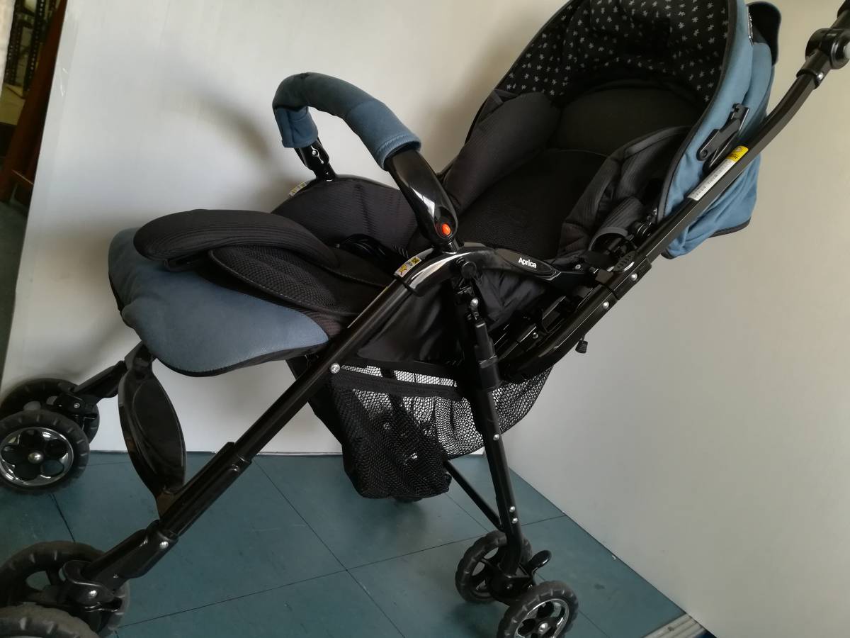 Aprica ビスケット プロムナード ファウンテンブルー 1～24ヶ月 ～15kg 軽量 両対面式 A型 ベビーカー_画像1